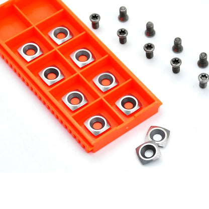 TANOMATE Negative Rake 11x11x2.0mm-R50 with Screws Carbide Replacement Inserts Cutter for Woodturning Lathe Tools.
