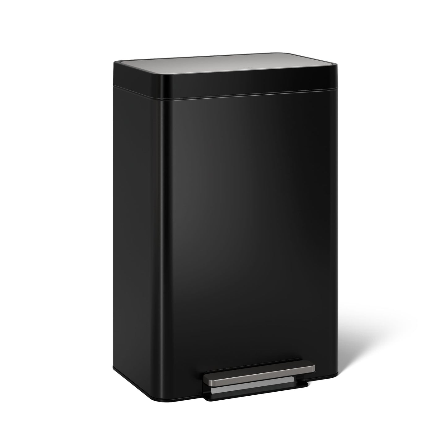 Kohler 20940-BST 13-Gallon Stainless Steel Step Trash Can, Black Stainless Steel, Hands-Free Pedal, Quiet-Close Lid, Fingerprint-Resistant, Durable, K-20940-BST