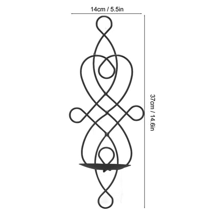 Wall Sconces Candle Holder, Set of 2 Iron Hanging Candle Sconce Holder Foldable Wall Candle Holder for Bedroom Dining Room (Black)