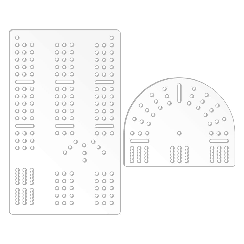 PH PandaHall Cribbage Board Templates 3-Track Acrylic Router Template Clear Woodworking Guide Track Style Templates Kit with 3mm Hole for DIY Router Guide Cribbage Boards Crafting Project