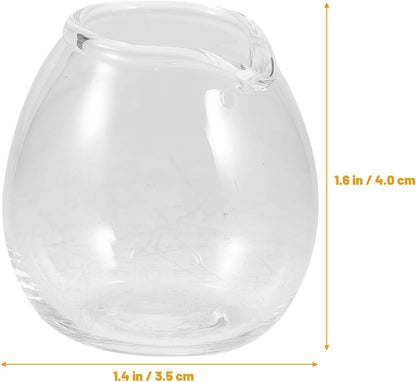 BESTOYARD Mini Glass Milk Cup Pitcher Set, 2 Pcs for Sauce, Maple Syrup, Coffee, Espresso Shots, and Tea