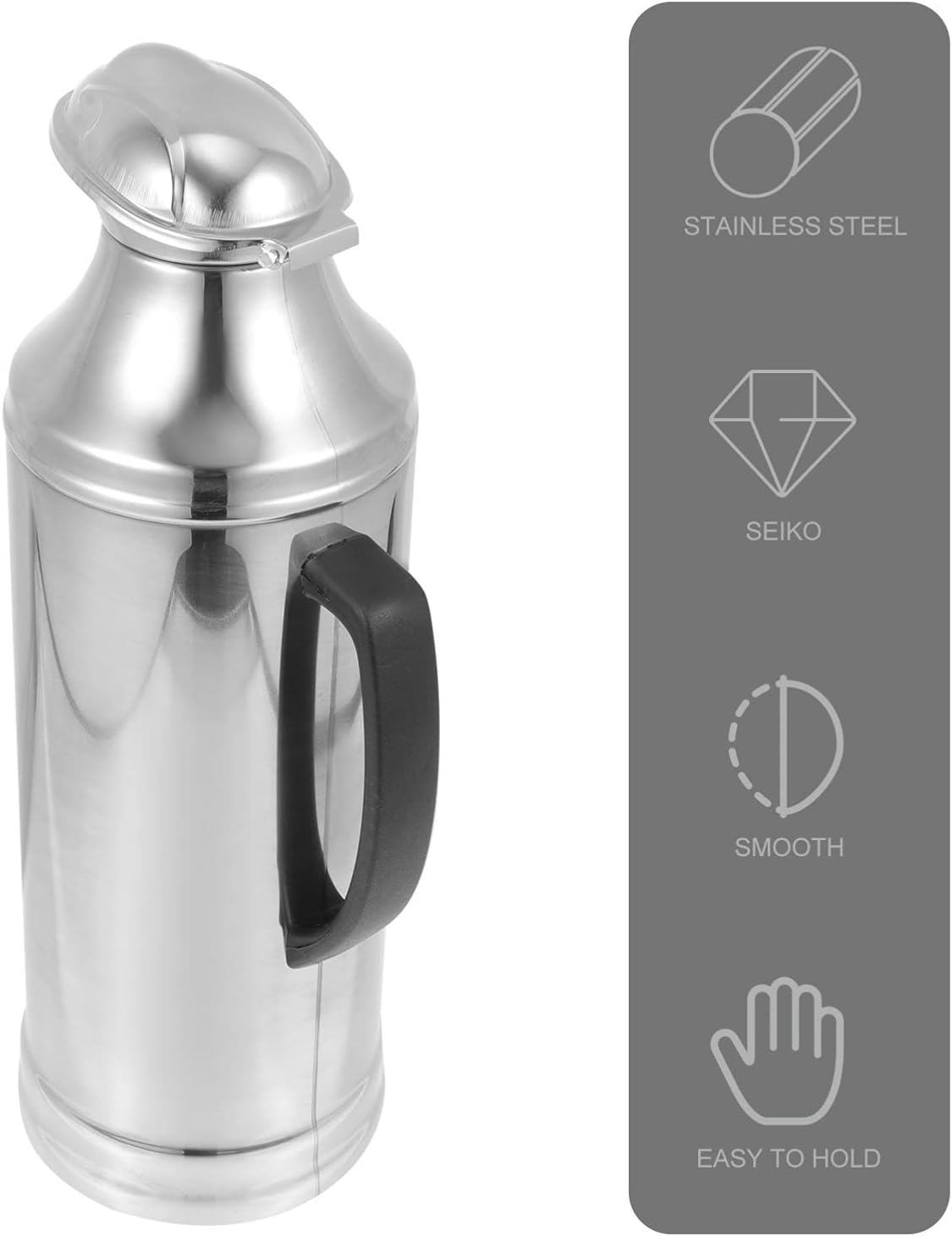 Hemoton 2L Stainless Steel Vacuum Insulated Flask, Thermal Kettle for Hot and Cold Drink, Tea Coffee Dispenser