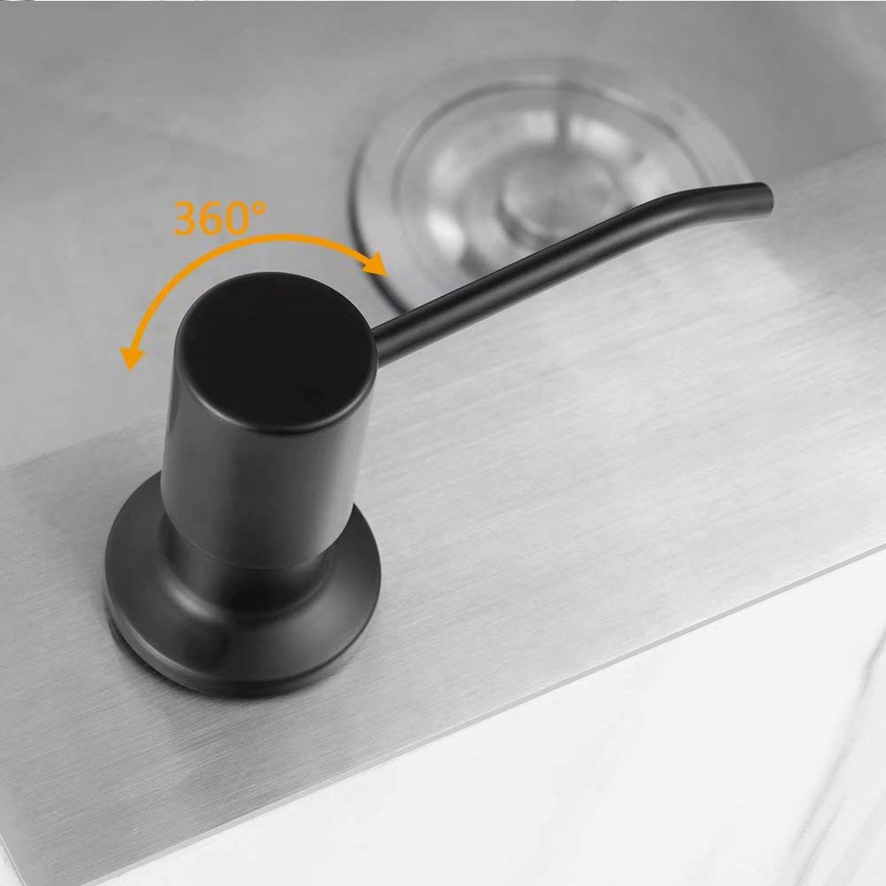 Soap Dispenser for Kitchen Sink, Built in Sink Soap Dispenser Lotion Dispenser with 17 Ounce Bottle, Stainless Steel Sink soap Dispenser, Brushed Nickel