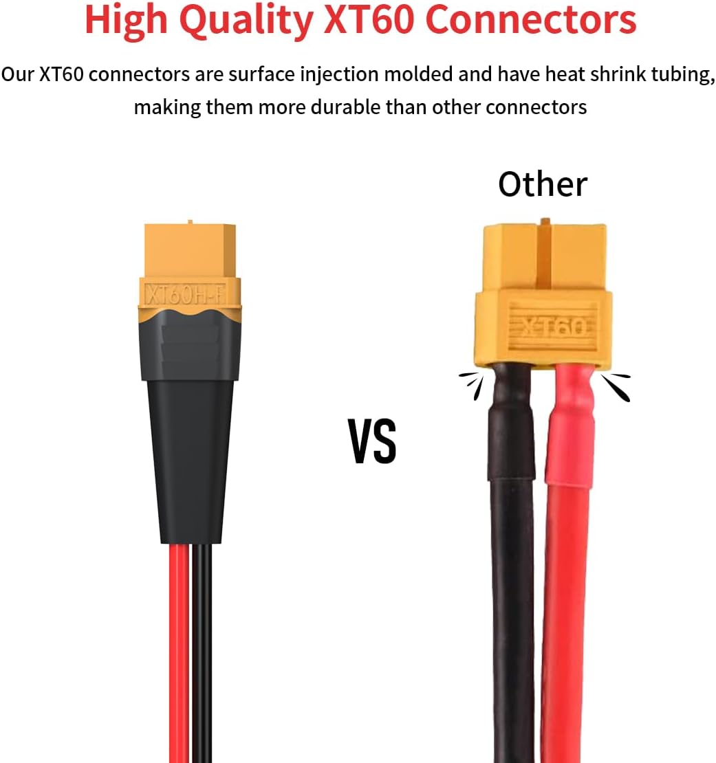 XT60 to Anderson Adapter, 12AWG XT60 Female to Anderson Connector Cable for RC Battery, Solar Power Station