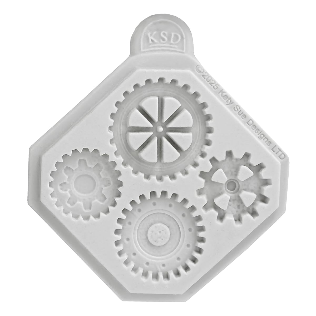 Cosmic Shimmer Mini Cogs & Gears Silicone Mold for Crafting. Use with Air Dry & Polymer Clay, Resin, Wax, Cold Porcelain & More. Cogs are 0.8 & 1.1 Inches. from Katy Sue Craft Molds