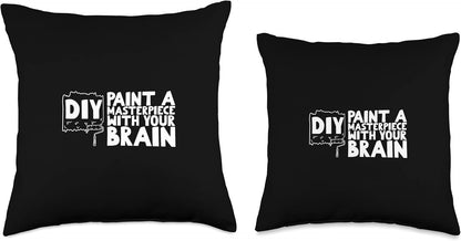 DIY Paint a Masterpiece with Your Brain Throw Pillow, 18x18, Multicolor