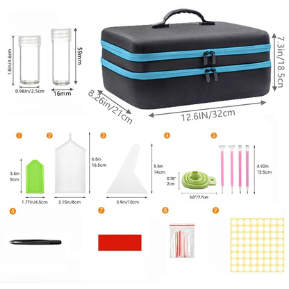 GZWENHAN 246 Slots Diamond Painting Storage Container, Diamond Painting Accessory kit, Diamond Art Accessories and Jewelry Craftsmanship Beads Storage Box, (Blue)