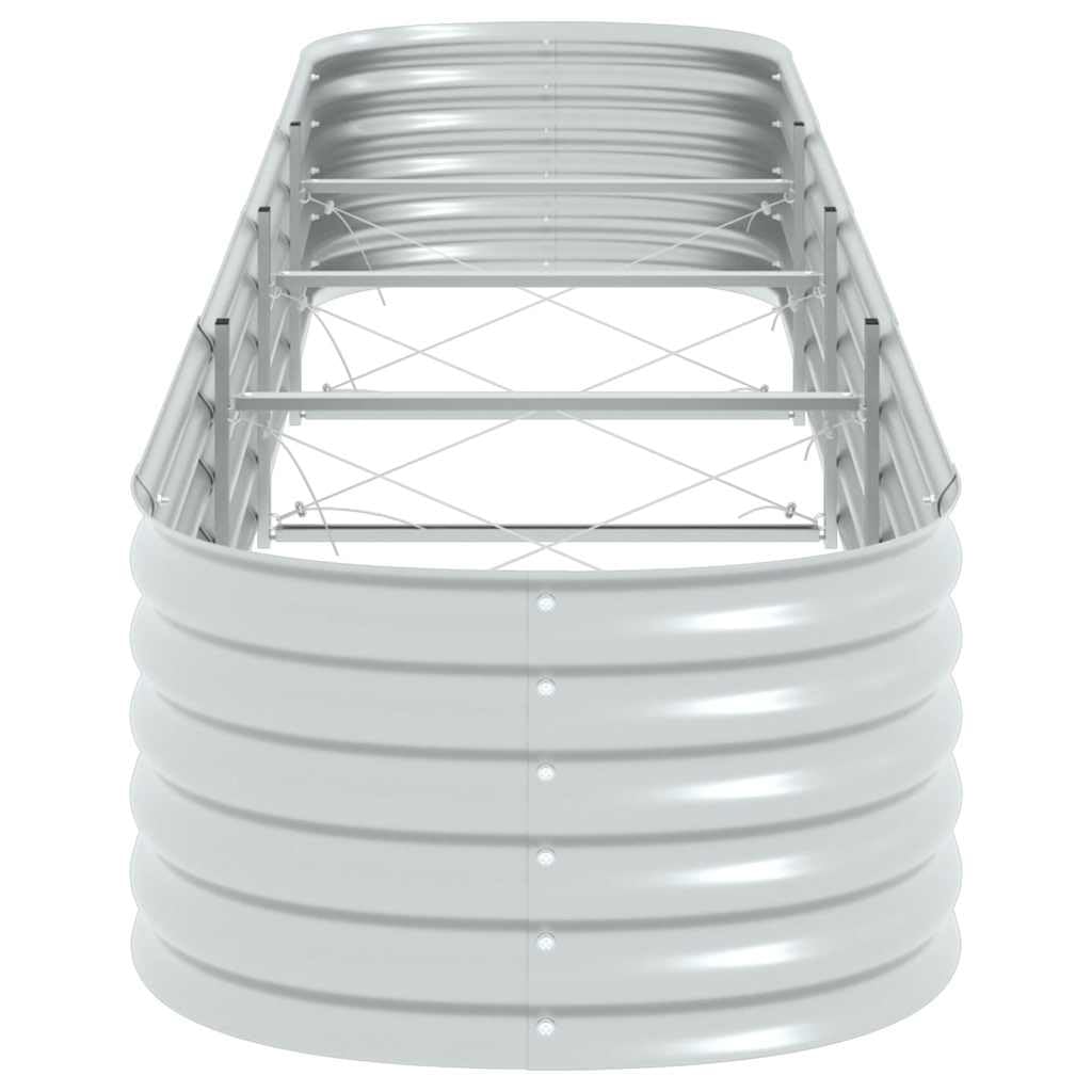 Favemtsl Galvanized Steel Large Raised Garden Bed 157.5 x 31.5 x 17.3 inch Rectangle Planter Box Outdoor Modern Silver Finish for Backyard Patio Balcony