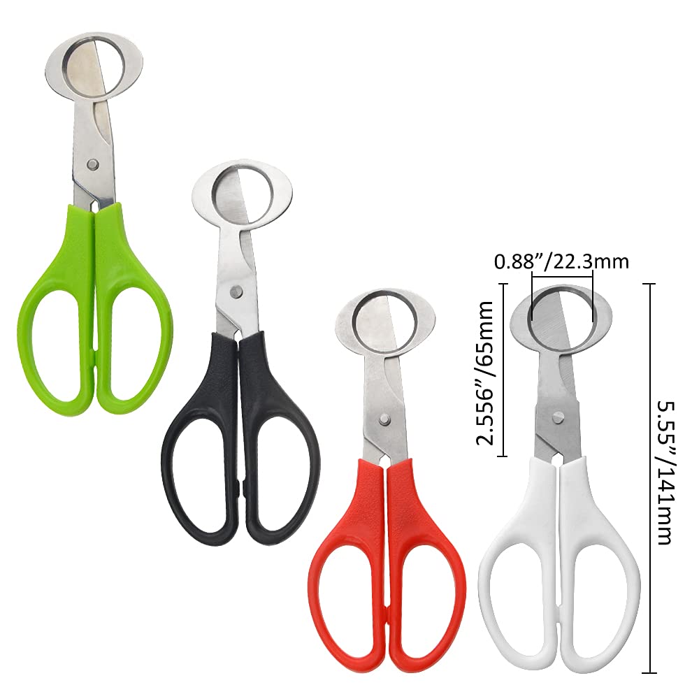 XINMEIWEN 12Pack Stainless Steel Quail Egg Cutter - Scissors for Pigeon Eggs, Opener, Cracker - Four Colors