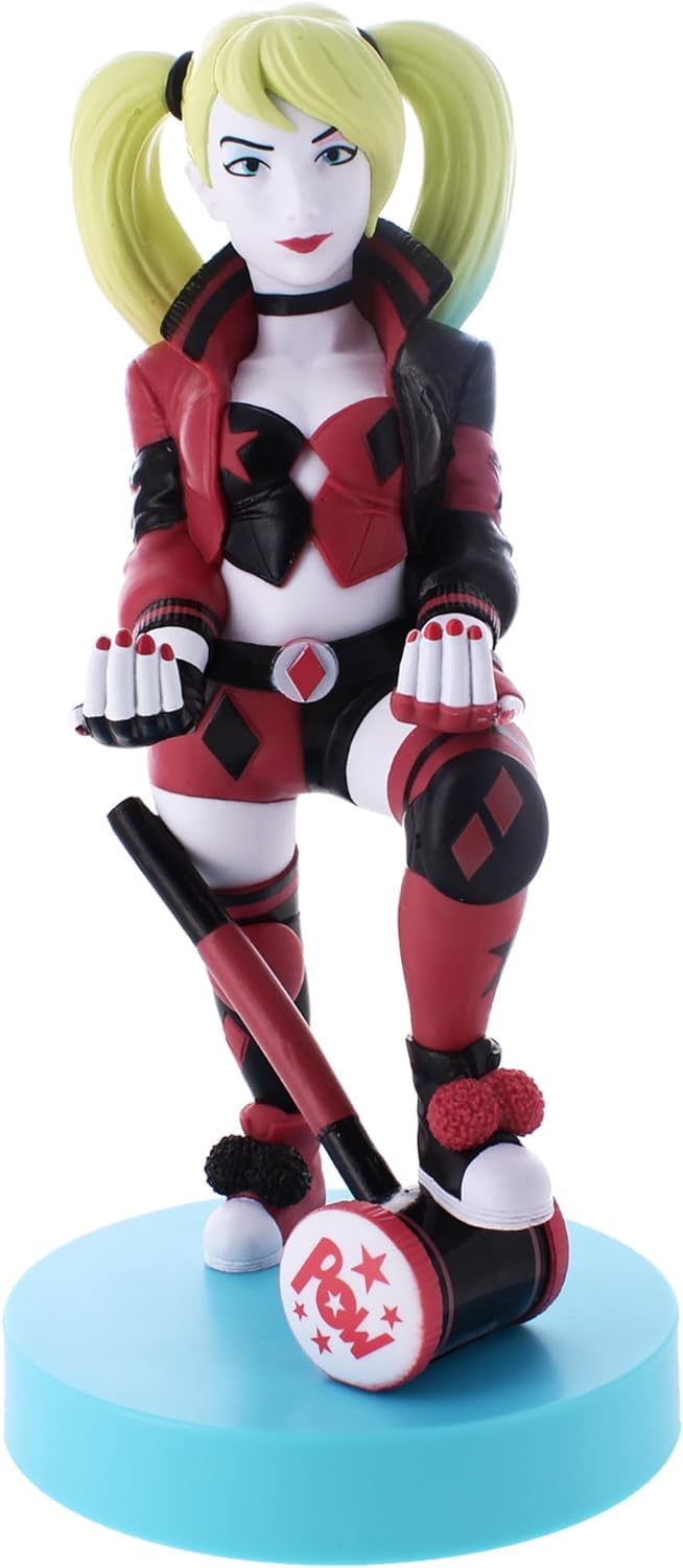 Exquisite Gaming: Warner Bros: Harley Quinn - DC Original Mobile Phone & Gaming Controller Holder, Device Stand, Cable Guys, Licensed Figure