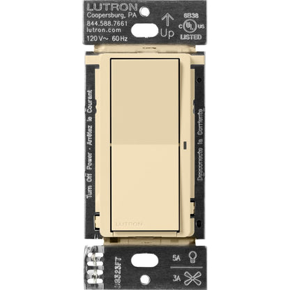 Lutron Claro Smart Light Switch for Caseta Lighting, for LED Lights, Fans, 5 Amp, Single-Pole/3-Way, Neutral Required, DVRF-5NSS-WH-2, White, 2 Pack