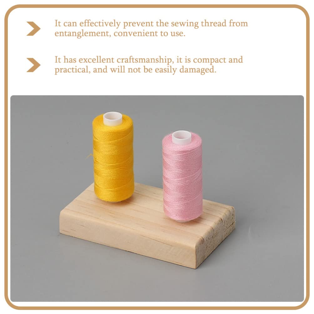 2 Pcs Wooden Thread Holder Embroidery Thread Rack Sewing Wire 2 Spool Stand for Embroidery Quilting