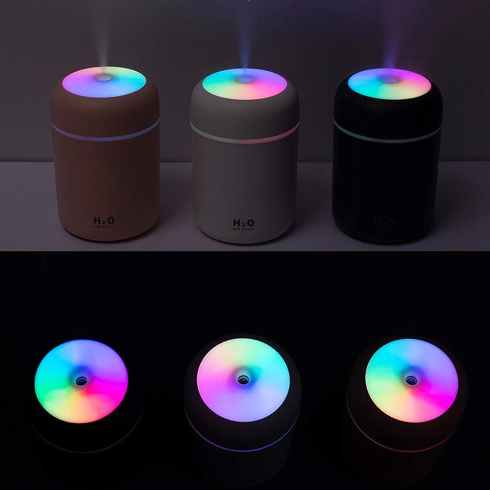 Colorful Cool Mini Humidifier, 300ML USB Personal Desktop Vaporizer, Quiet Ultrasonic Air Humidifier for Home