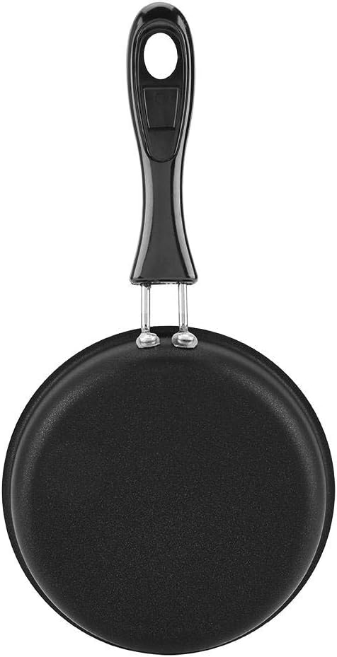 12cm Mini Round Frying Pan for Frying Eggs, Iron Coating Kitchen Cookware, Household Small Kitchen Cooker, Black