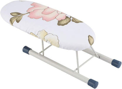Small Ironing Board, Mini Foldable Tabletop Board for Shirt Cuffs, Collars, Sewing, Travel Use (Peony)