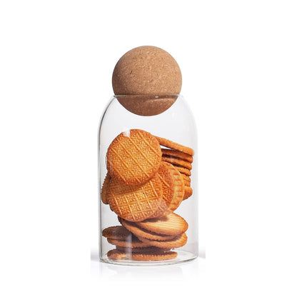 IVAILEX Glass Jars with Cork Lids, Candy Jar with Lid, Coffee jar for Counter, Cookie Jar with Airtight Lids, Clear Glass Jar for Candy, Tea, Coffee Bean, Sugar, Spices, Apothecary etc (700ml/24oz)