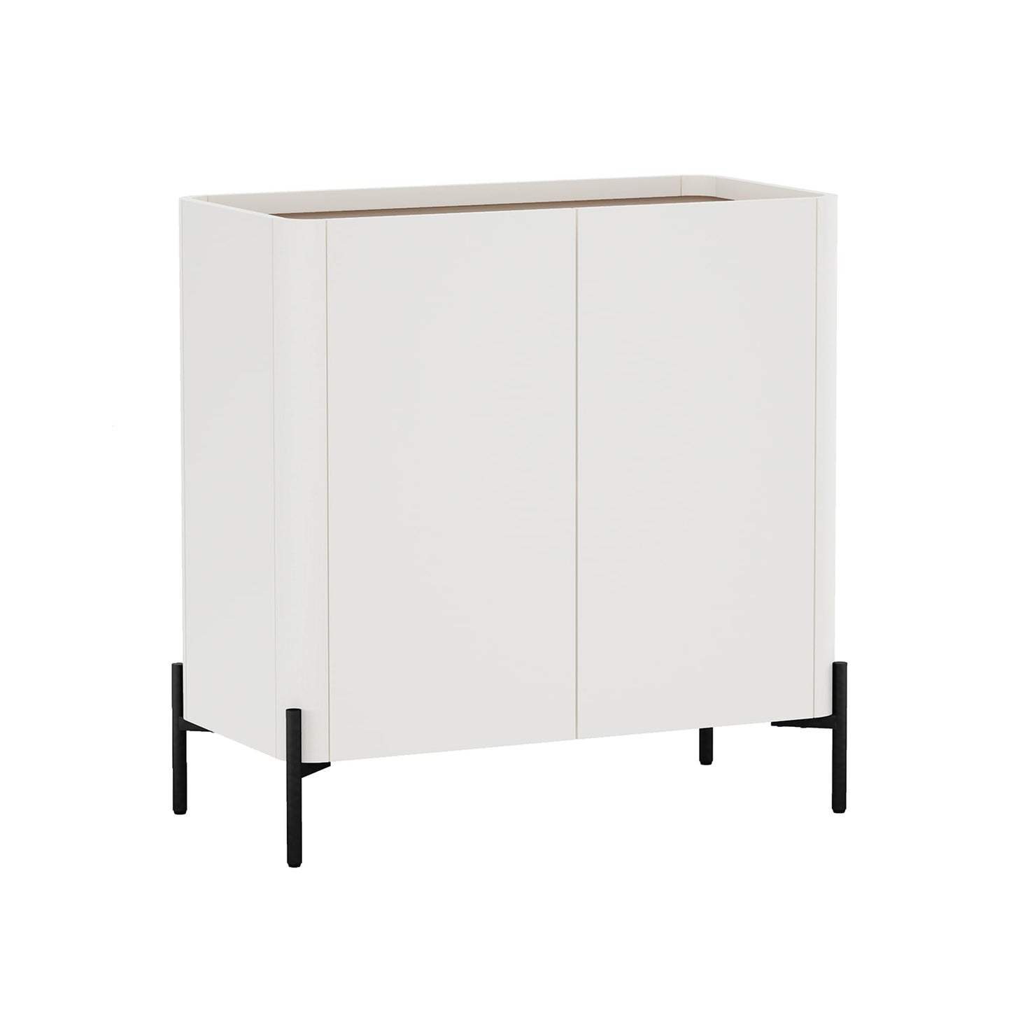 Manhattan Comfort Abbey 2 Piece Set, 67" Sideboard and Accent Cabinet with Adjustable Shelves, Modern Tray Top Design, Soft Close Doors, Ideal for Dining, Living Room, and Bedroom, Maple and Off White