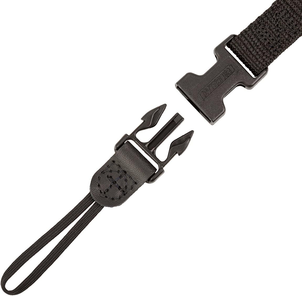 OP/TECH USA Super Classic Camera Neck Strap - UNI Loop Design with Padded Neoprene, Control-Stretch System, and Quick Disconnects - Ideal for Photographers' Comfort (Black)