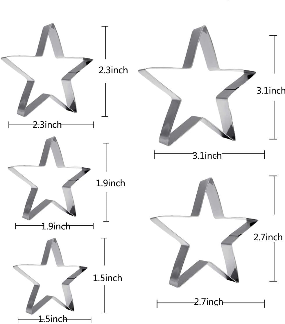 Heart Star Cookie Cutters Set, Valentine’s Day Heart Shaped Biscuit Cutters with Storage Box