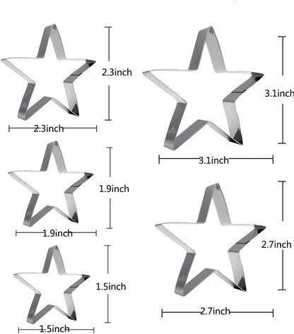 Heart Star Cookie Cutters Set, Valentine’s Day Heart Shaped Biscuit Cutters with Storage Box