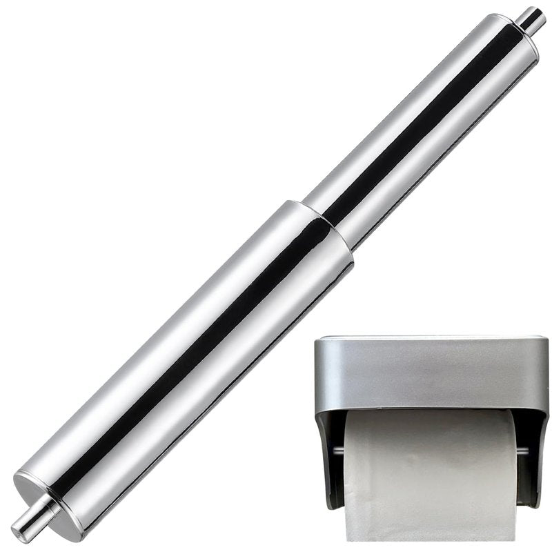 VOSAREA Universal Plastic Toilet Paper Roller, Silver Toilet Paper Roller Rod Spring Loaded Replacement Insert for Bathroom