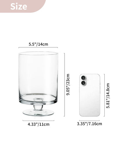 Glass Candle Holder for Pillar Candles - Large Glass Vases for Table Decoration, Clear Hurricane Candle Holder for Wedding Christmas Halloween Party Centerpiece Dining Room Decor, Gifts for Women