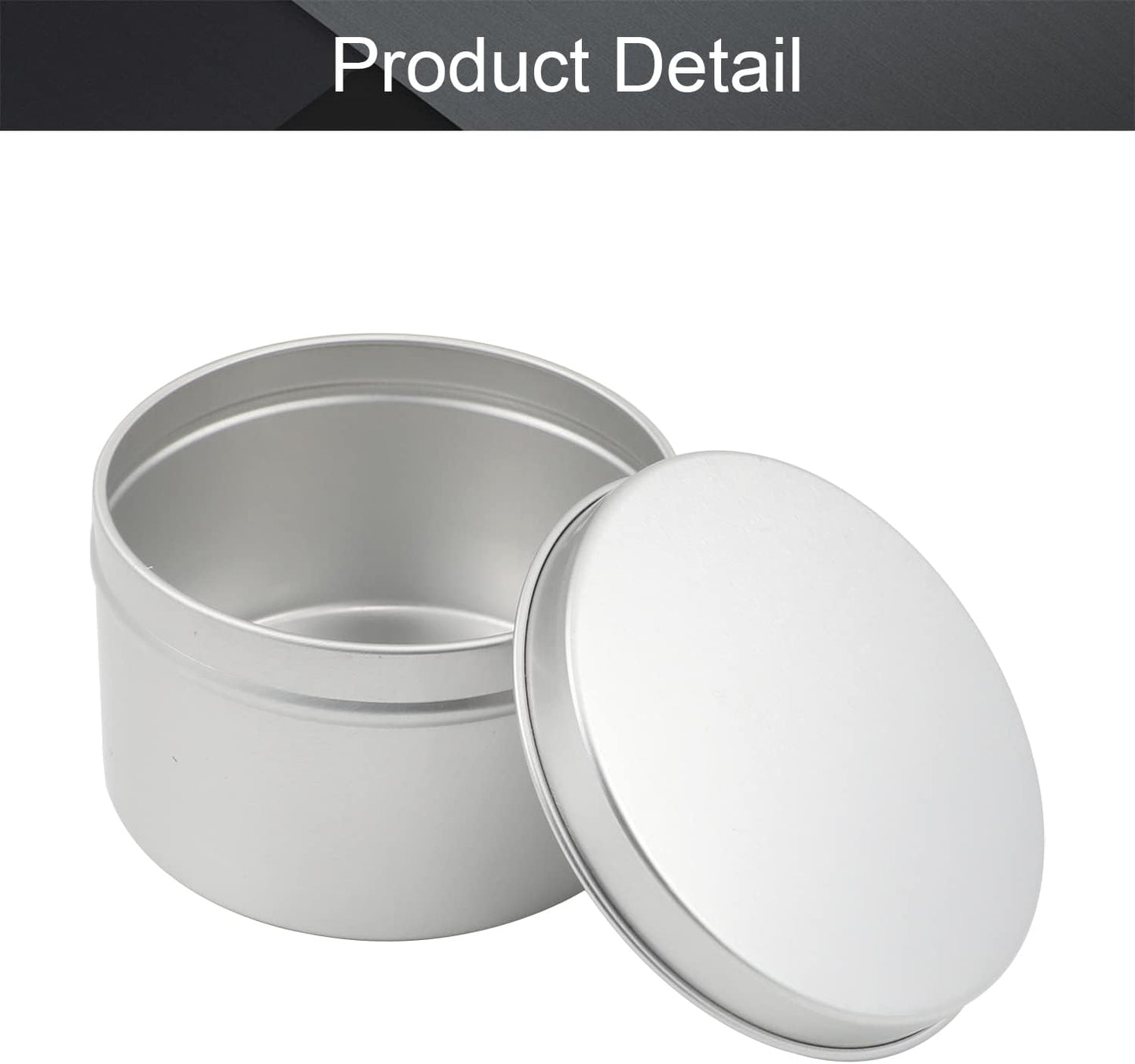 Othmro 3pcs 6.8oz Metal Round Tins with Screw Lid, Silver Aluminum Containers for Salve, Spices