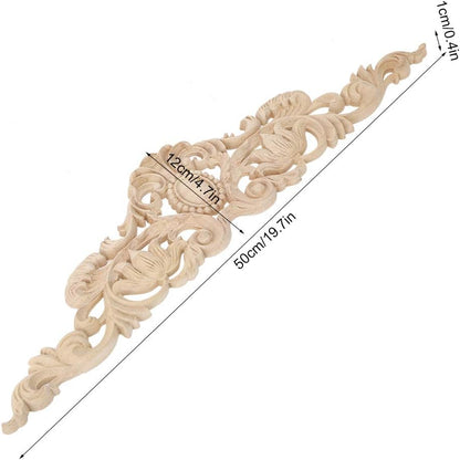 TOPINCN 50x12cm Wood Carving Applique, European DIY Decoration for Home Furniture