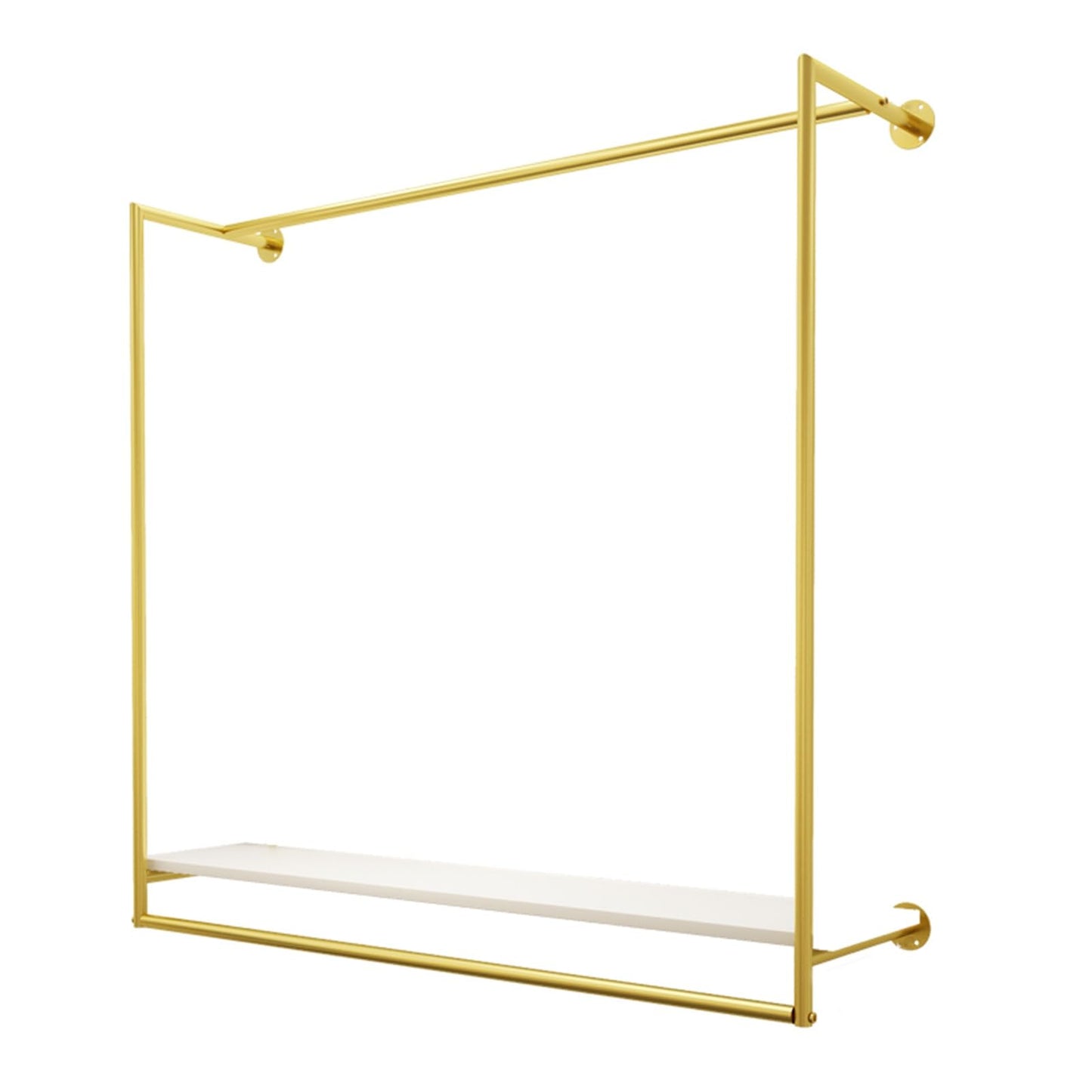JIANSMZ Wall-Mounted Clothes Drying Rack with Metal Rod & Wooden Shelf Versatile Garment Stand for Retail Display & Home Storage 150x30x100cm Ideal for Exhibition Spaces