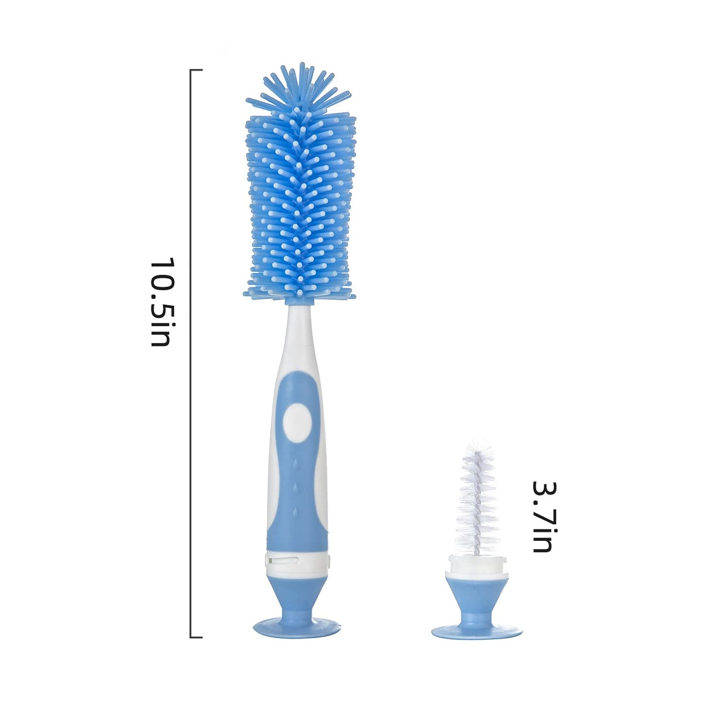 Chemimoso Multifunctional Cleaning Brush, Baby Bottle Brush, Bottle Brush Cleaner, Rotate The Suction Cup to Obtain The Small Bristle Brushes, Set Z, Yellow, Silicone and Nylon Brush