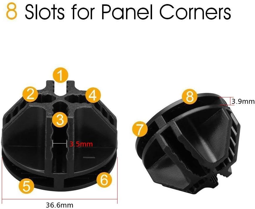 URBEST Wire Cube Connectors, Plastic Connectors for Modular Organizer Closet and Wire Grid Cube Storage (Black, 20)