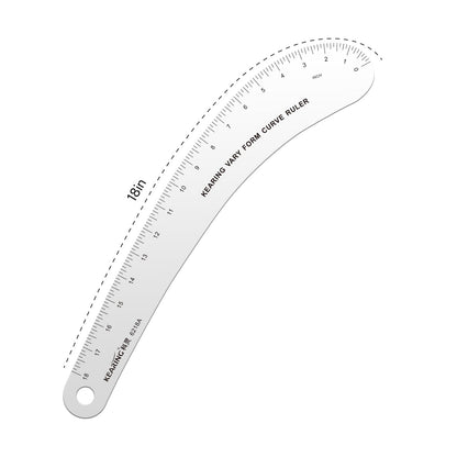 Kearing 18 inch French Curve Ruler, Hip Curve Ruler for Pattern Making, Vary Form Curve Ruler Aviation Quality Aluminum Fashion Designer's Ruler for Sewing, Quilting, Design