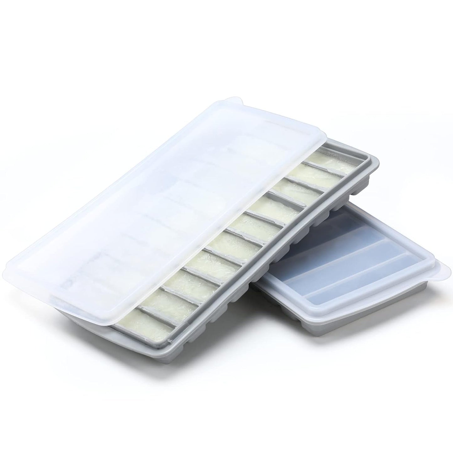 2 10-1 oz Eaasty Pieces Breastmilk Storage Container Baby Food Milk Silicone Freezer Trays with Lid Breastmilk Freezer