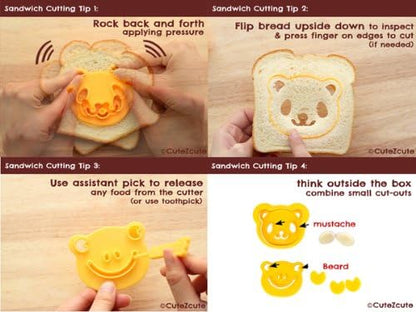 Animal Friends Food Deco Cutter and Stamp Kit - Frame 3 7/8 x 3 1/8 x 1 1/16 inches