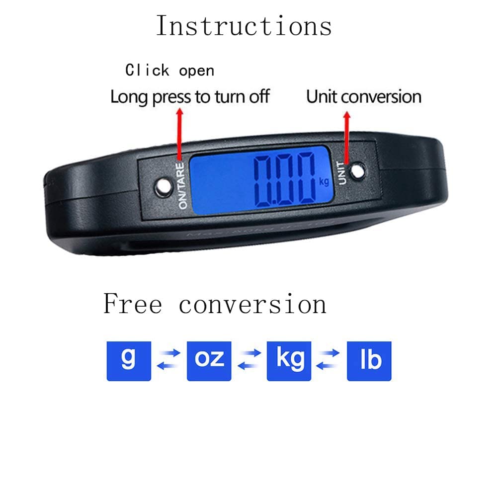 Luggage Scale, Large Handle, Electronic Luggage Scale, High Precision Carrying, 110lbs/50kg, Hook Rotates 360°, Travel Airport Checked Luggage Baggage, Avoid Extra Charges for Your Over Weight