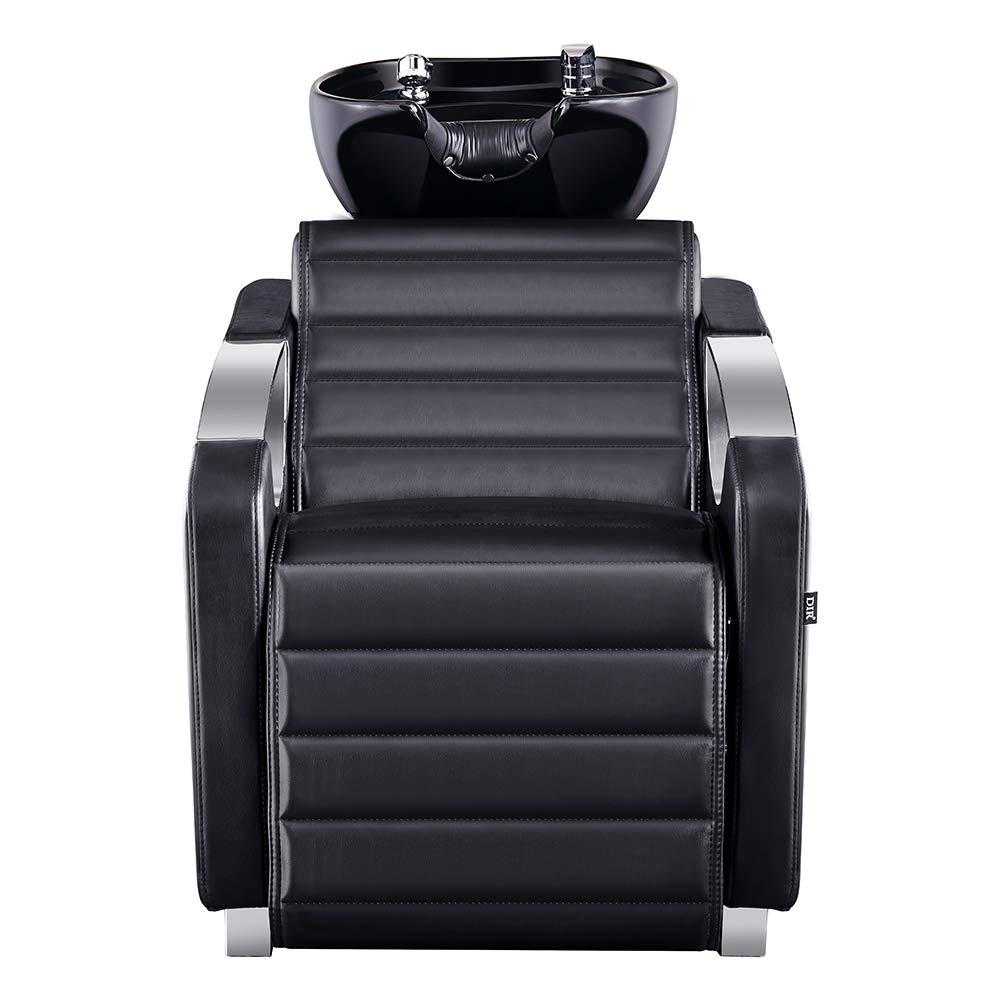 Dir Salon Shampoo Backwash Unit, Hair Salon Shampoo Station with Tilting Sink Victoria, Black