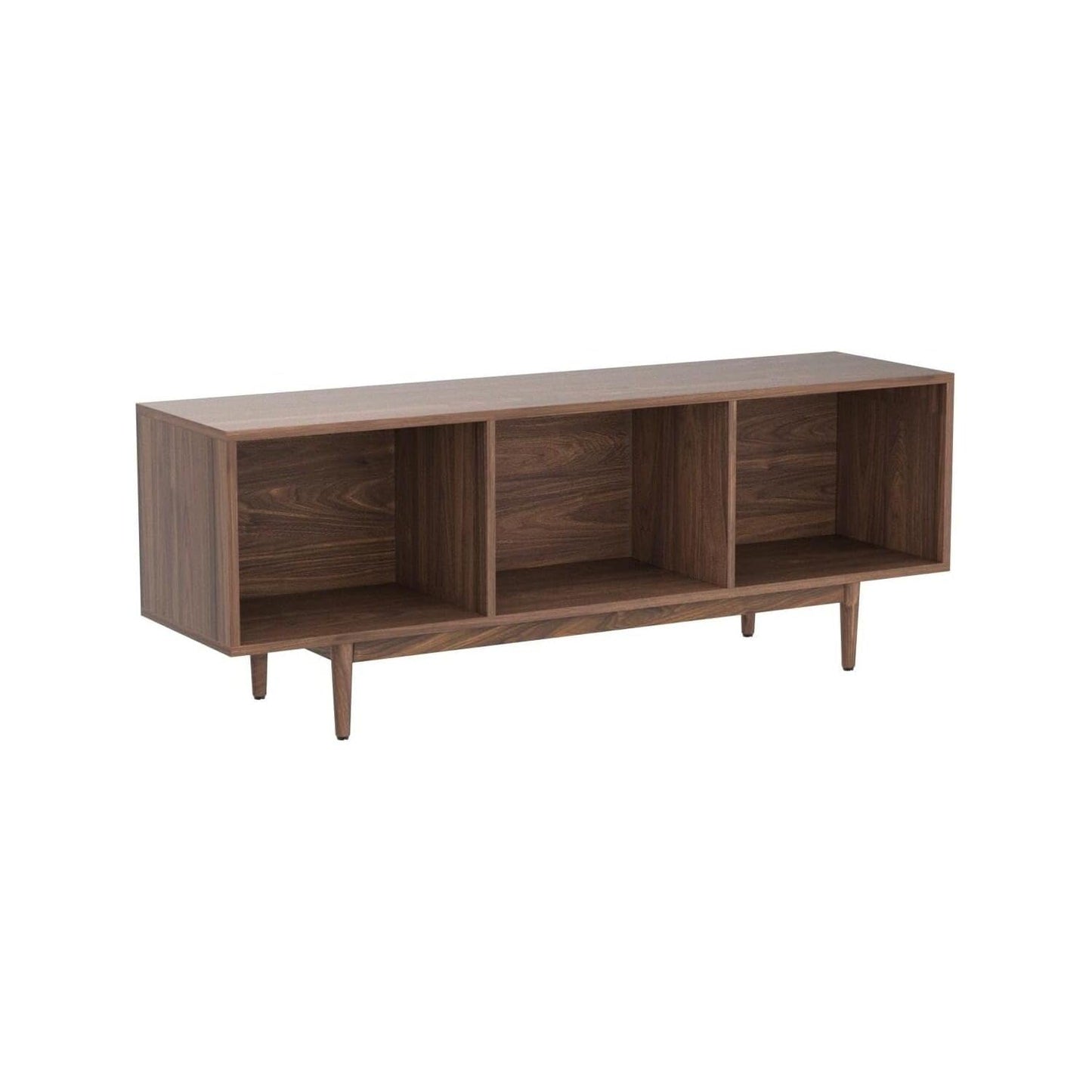 Maykoosh French Record Storage Console - Adjustable Rustic Cabinet for Vinyl & Media Large/Walnut