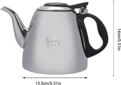 Tea All Black Flame Pattern Stove Top Tea Kettle, Stainless Steel Stovetop Teapot Kettle with Heat Resistant Handle