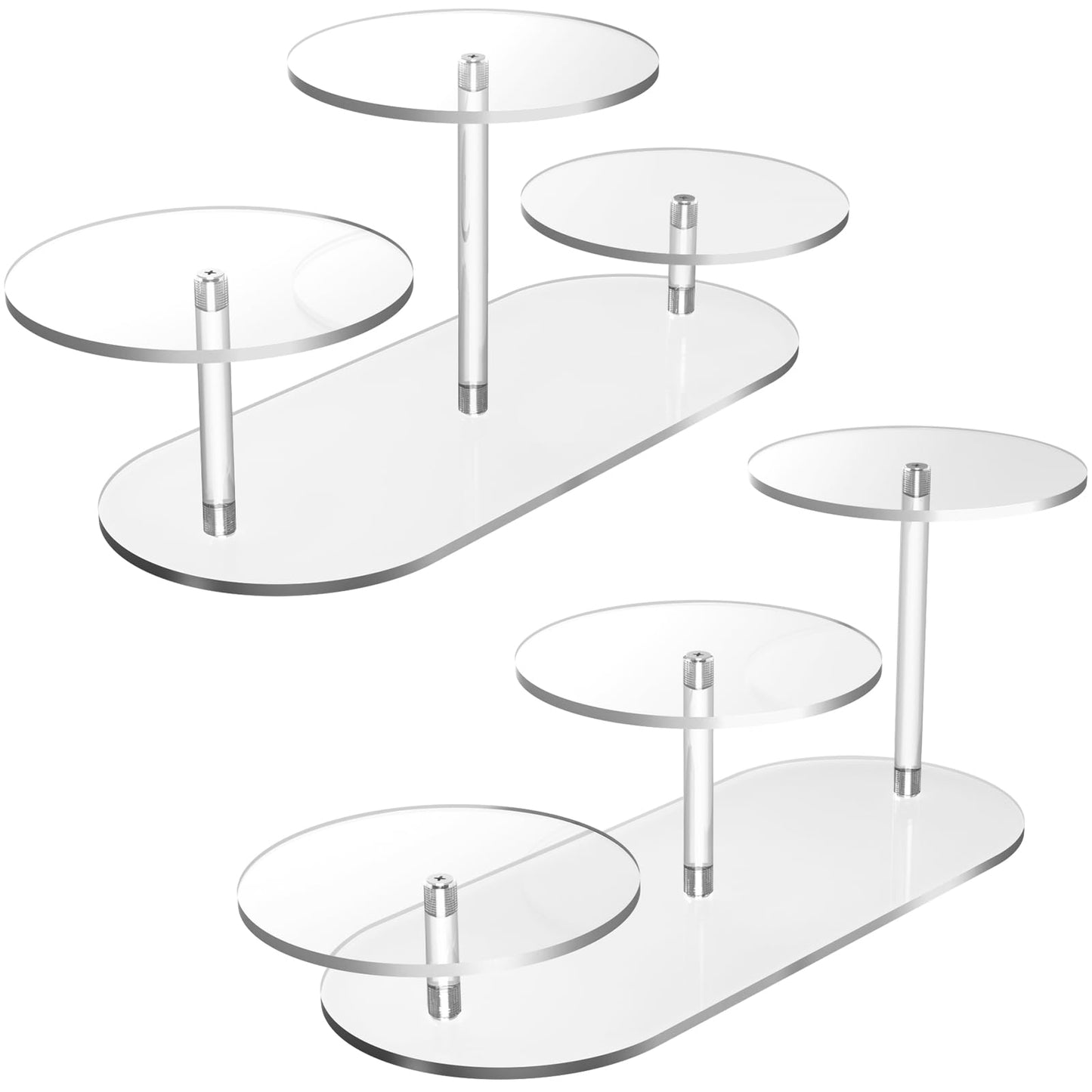 NiHome Display Stand for LEGO Botanical Collection Sets, Clear Acrylic 3-Tier Stepped Riser for Collectibles Figures Tabletop Plants Perfume Cupcakes, Room Decor, Tool-Free Quick Assembly, 2 Pack