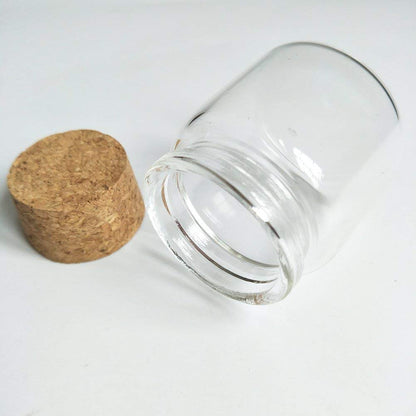 Luo House 3pcs 50ml Small Glass Bottles Vials Jars Glass with Cork Stopper Storage Bottle 50ml 47x50mm(1.85x1.96inch)