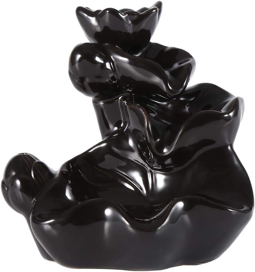 AUNMAS Ceramic Glaze Incense Holder - Backflow Step Up Incense Stand for Home Office Decor