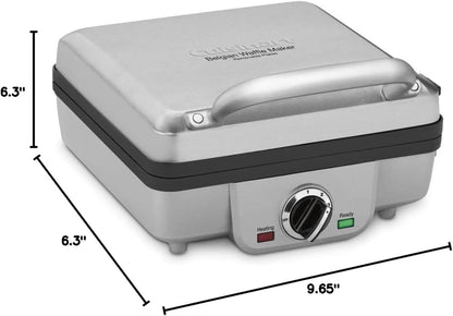 Cuisinart Belgian Waffle Maker with Pancake, Nonstick Plates, 6 Browning Levels, Ready Indicator Lights, Temperature Control, Deep Waffle Pockets, Brushed Stainless, WAF-300NAS
