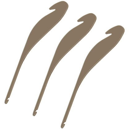 Solsew 3 Pcs Double Ended Threading Hook Plastic Loom Hook Tool for Sweater Scarf Tapestry Knitted Crafts