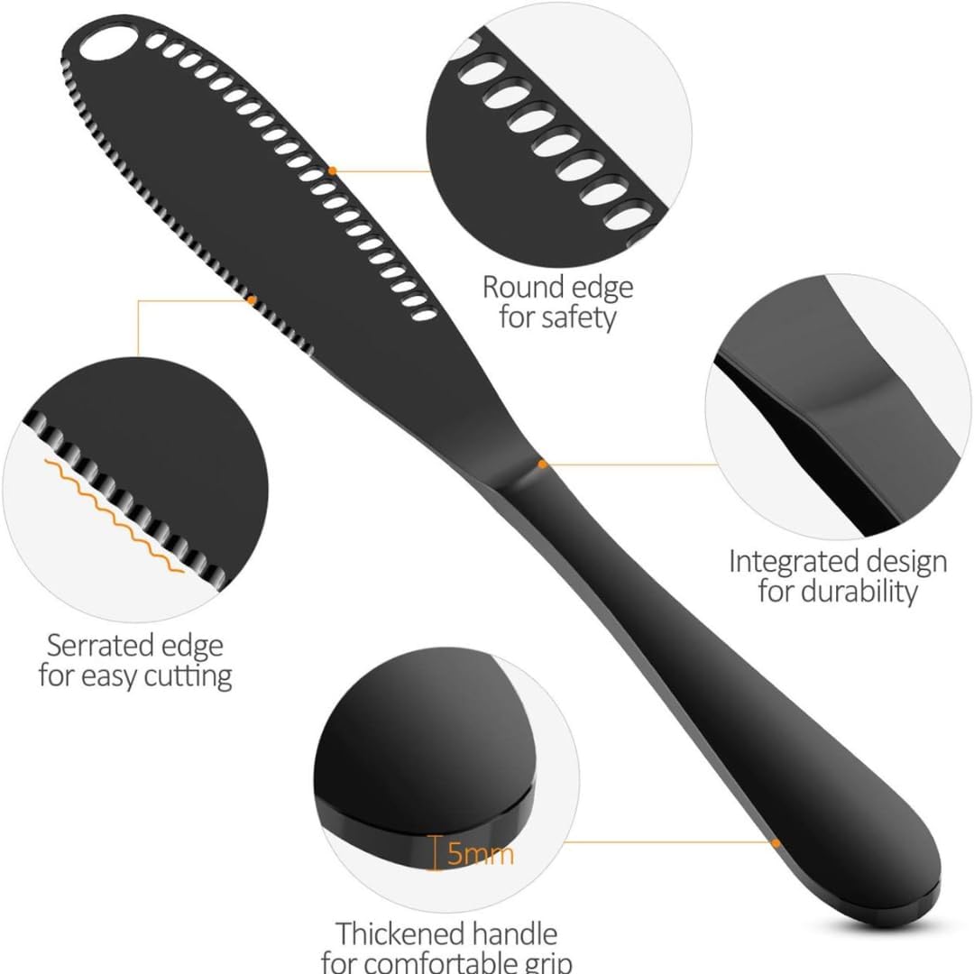 Stainless Steel Butter Spreader, 3 in 1 Kitchen Gadgets (3 Set) - Gold, Silver, Black