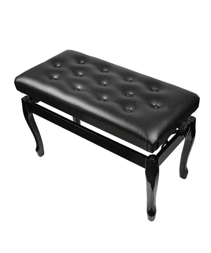 Deluxe Faux Leather Piano Bench with Solid Wood Construction 76 X 35 X 49Cm Perfect for Home and Professional Use Black/Brown Keyboard Bench/Vanity Stool,Black