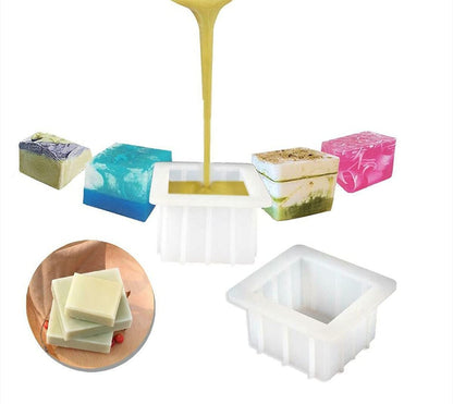 Mose Cafolo Silicone Soap Molds Square Handmade Small Loaf Bar DIY Swirl Making Mould