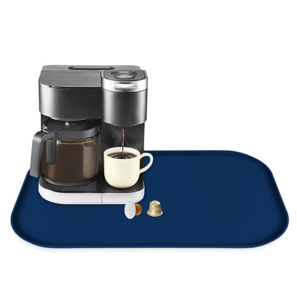 TOHONFOO Silicone Coffee Mat with Lip, 19.7'' x 15'' Heavy Duty Bar Mat, Coffee Tray for Countertop Fit Under Machine Pot Espresso Machine, Grey