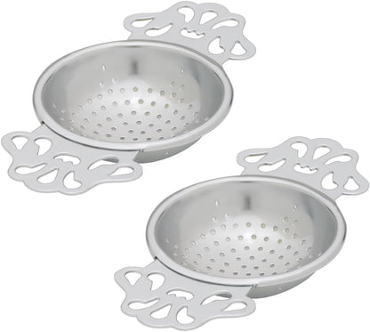 HIC Kitchen Premium Perforated English Tea Strainer, Japanese Stainless Steel Loose Tea Infuser, Set of 2