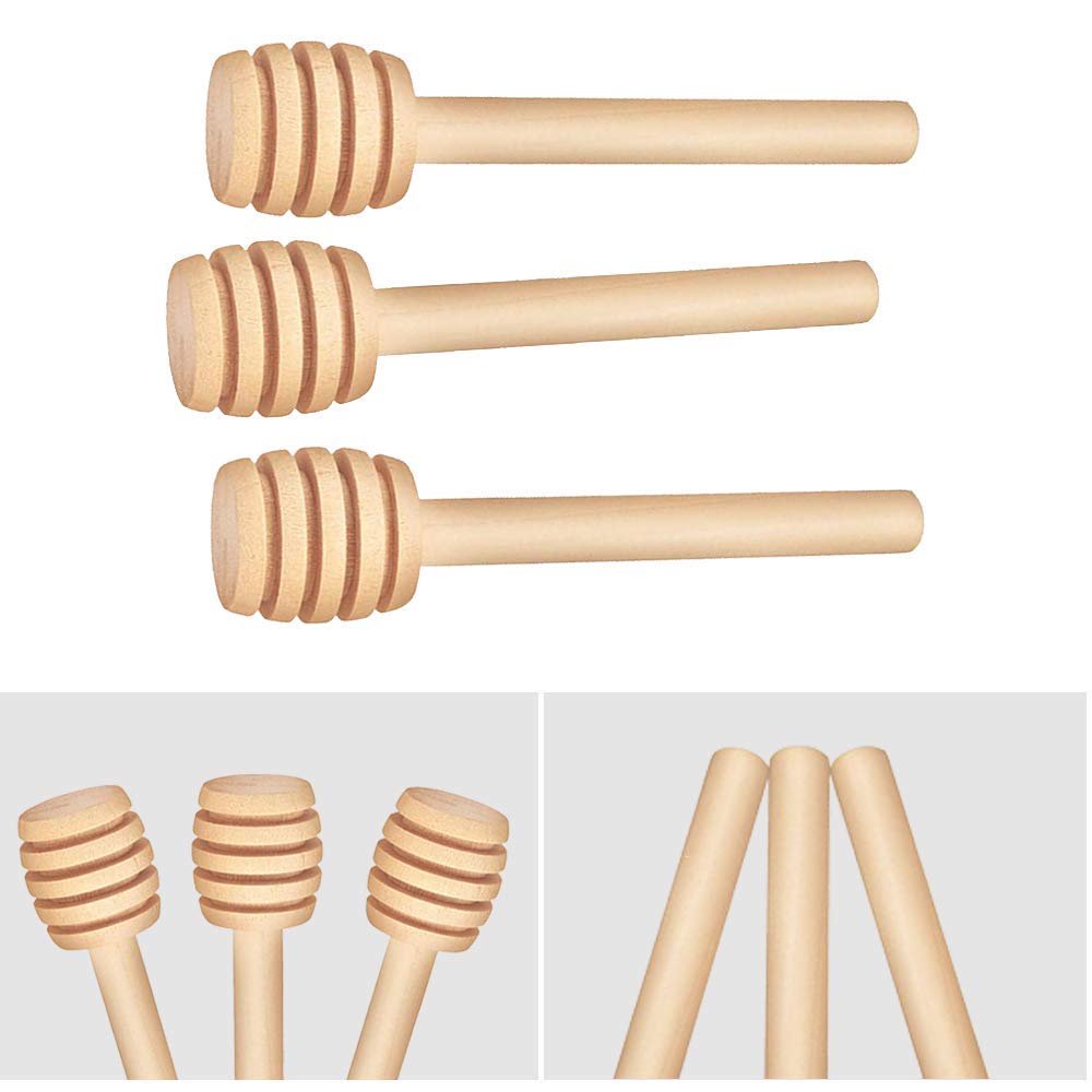 20 3inch Pcs Honey Sticks Mini Honey Dipper, Wooden Honey Comb Honey Dispenser for Honey Jar Dispense Drizzle Honey