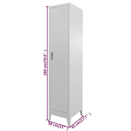 Gecheer Steel Locker Cabinet, Large Storage with Lockable Door, 15inx17.7inx70.9in, Grey Matte Finish, for Office or Sports Changing Rooms